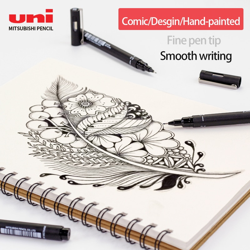 Mitsubishi Unipin – stylo à pointe poreuse, stylo à brosse étanche, 0.05MM, stylo de dessin, à base d&#39;eau, marqueur à aiguille