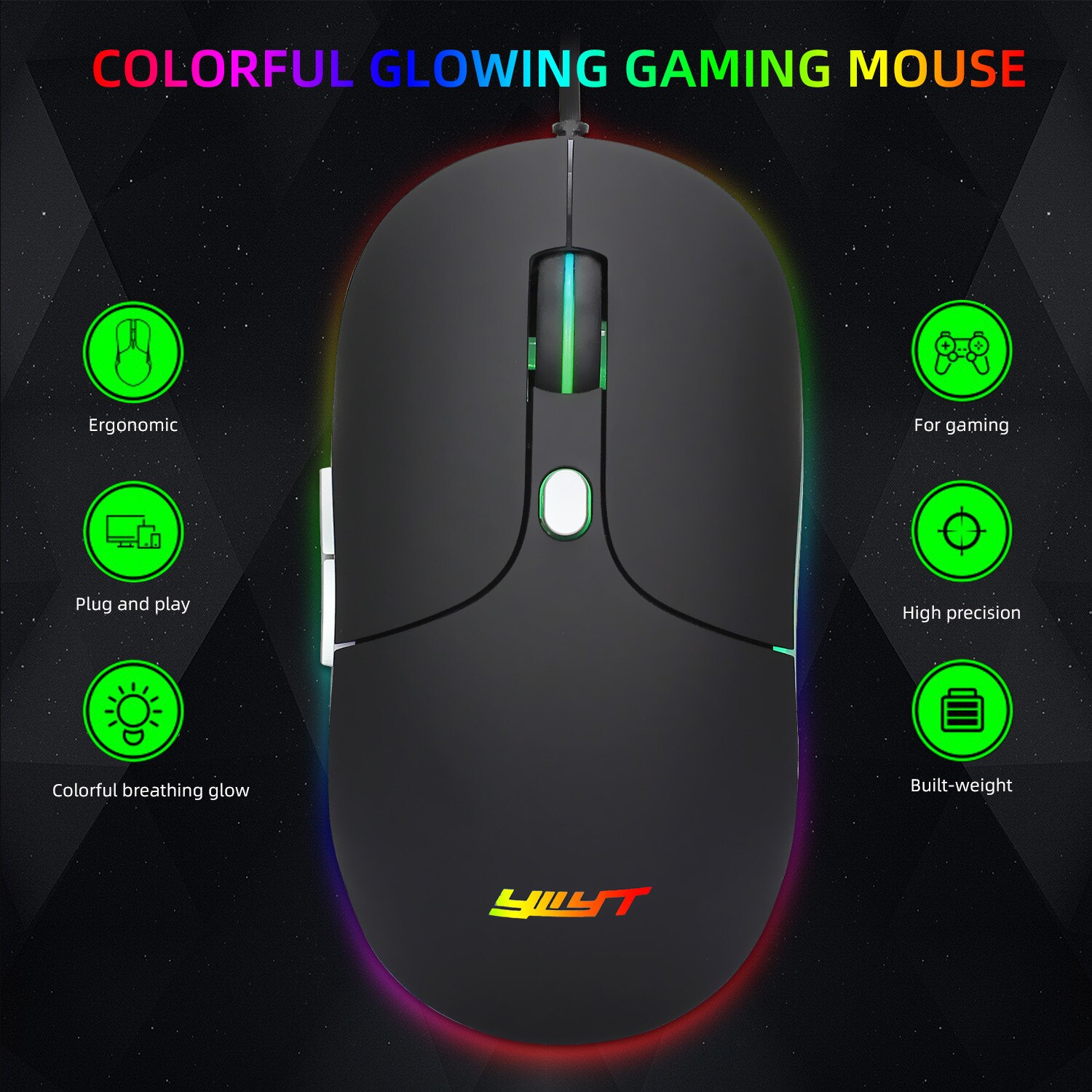 Ergonomic Cool perip Gaming Mouse Button LED 2000 DPI USB Computer Mouse Gamer Mice S1 Silent Mause With Backlight For PC Laptop