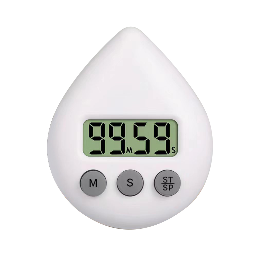 Digitaler Timer, wasserdichter Küchentimer, magnetische Rückseite, Badezimmer-Timer, Toiletten-Timer, Duschuhr für Küche und Badezimmer: WHITE