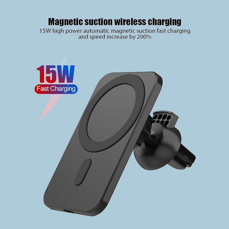 Magnetic 15W Wireless Charger Stand Wireless Charger with Phone Holder in Car for iPhone 12 Pro Max Mini Phone Charging Stand