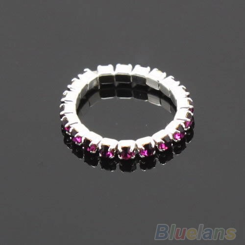 12PCS Pack Elastic Crystal Toe Rings Mixed Color Lots Body Jewelry Adjustable Stretch Foot Toe Wedding Ring Jewelry