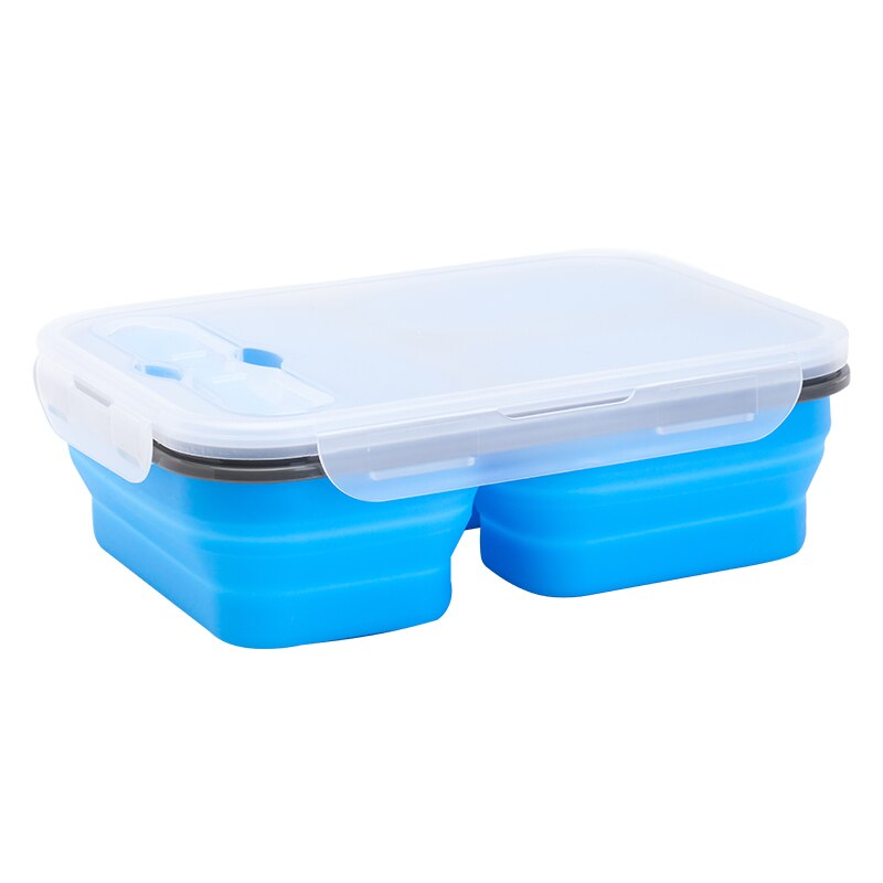 Opvouwbare siliconen kom, siliconen voedselopslagcontainers, food grade siliconen opvouwbare lunchbox draagbare rechthoekige voedselopslagcontainer( Abrikoos