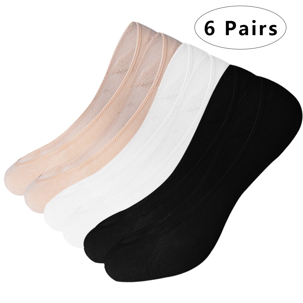 Katoenen Sokken Zomer Herfst Effen Kleur Leuke Boot Sokken Mode Laag Ademend Enkel Hak Sokken Vrouwen Meisjes Dunne Sok: 2Black 2White 2Nude