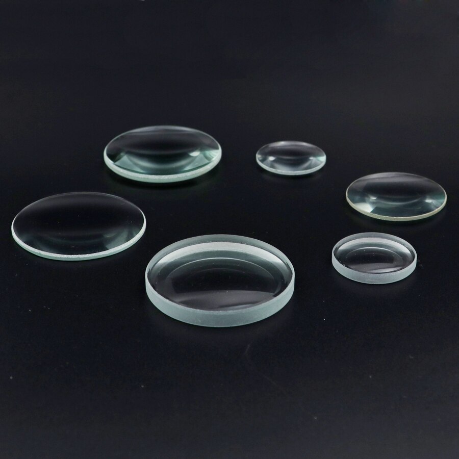 Lente cóncavo doble convexo de vidrio, 30mm, 40mm, 50mm, 75mm, 50mm, 75mm, 100mm, 150mm, proyector óptico DIY, 1 unidad