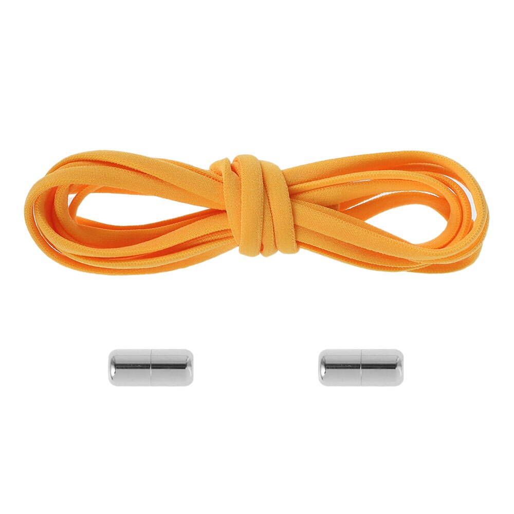 1Pair Elastic No Tie Shoelaces Metal Lock Shoe Laces Lazy Lock Laces Shoe Strings for Kids Adult Sneakers Semicircle Shoestrings