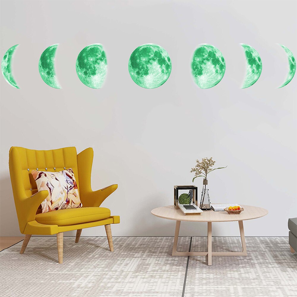 13Cm Maan Fase 3D Lichtgevende Muur Glow Sticker Woonkamer Decor Schitteren In Het Donker Muurschildering Slaapkamer Art Decals moon Eclipse Sticker