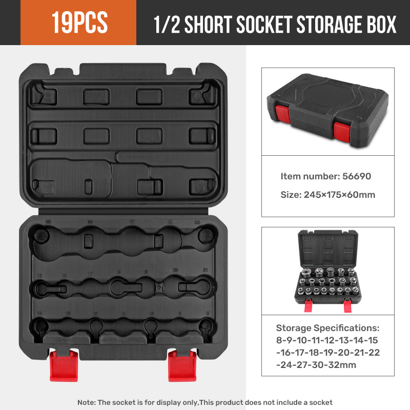 10/19/21pcs Empty Socket Storage Case Socket Set Metalworking Tool Accessories Toolbox Socket Storage Container For Long Sockets: Light Blue