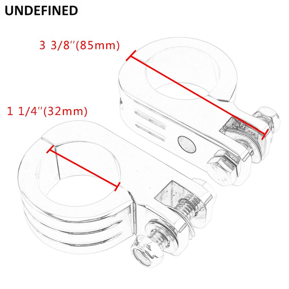 Reposapiés Universal para motocicleta de 1/4 ", 32mm, barra de choque de protección para abrazaderas de montaje de motor para Harley FLHT FXD FXS