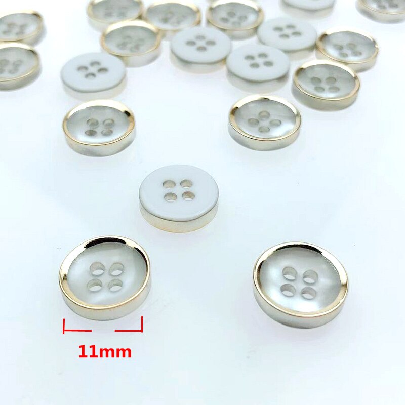 Hl 50Pcs/150Pcs 11Mm 4 Gaten Plastic Knoppen Overhemd Knoppen Diy Kleding Naaien Accessoires