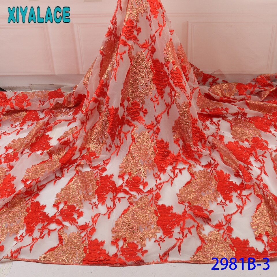 Tecidos de renda líquida nigeriano bordado brocado tecido renda alta qualidade africano francês tule renda para a mulher KS2981B-1