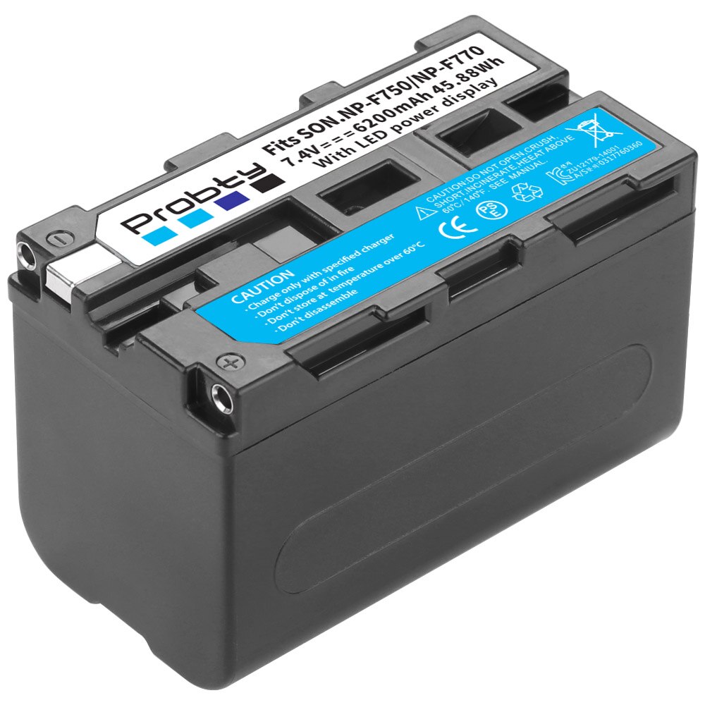 7.4V 6200mAh NP-F770 NP-F750 Li-ion Battery + LED USB Dual Charger For Sony NP F970 F960 F550 F570 QM91D CCD-RV100 TRU47E