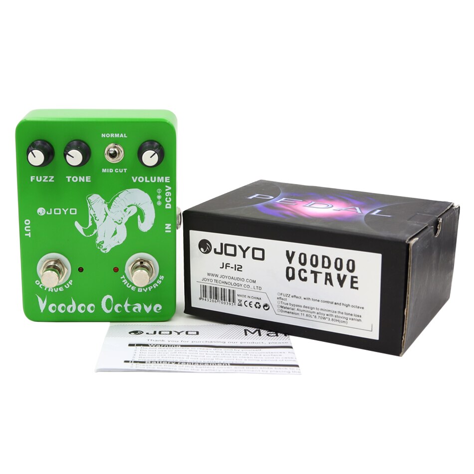 JOYO JF-12 Voodoo Octave Electric Guitar Effect Pedal Fuzz Octaver Effects Pedal Guitar Stompbox 60's Vintage MKIV MK2 FUZZ