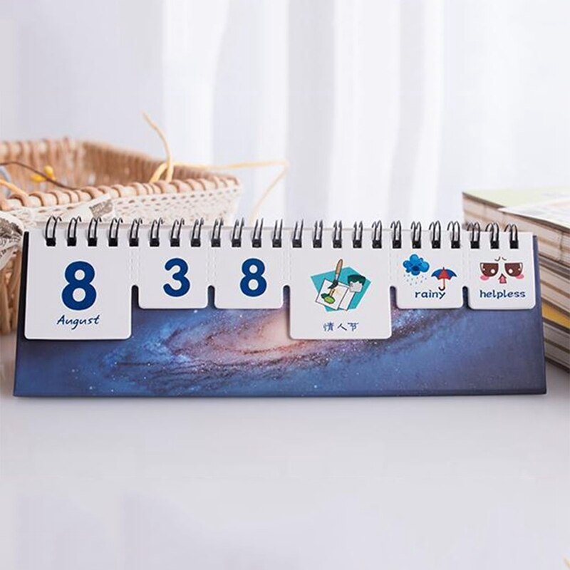 Cute Animal Starry Sky Desk Calendar Tearable Perpetual Calendar Daily Table Planner