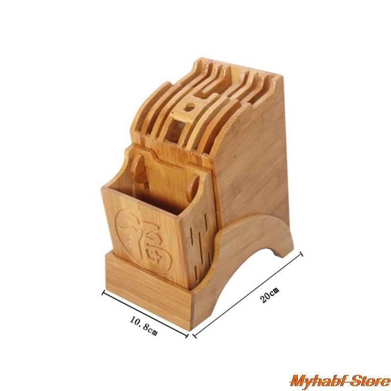 Universal Wooden Knife Holder Bamboo Knife Block Stand Knives Chopsticks Storage Box Scissors Organizer Kitchen Accessories Tool: Default Title