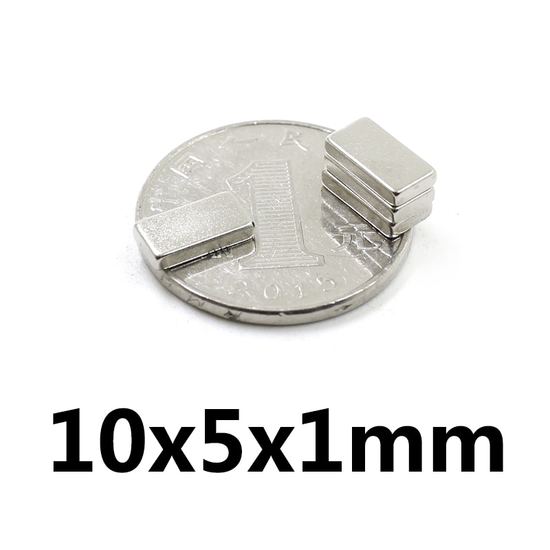 20 ~ 300 Stuks 10X5X1 Zeldzame Aarde Magneet Dikte 1Mm Kleine Rechthoekige Blok Magneten 10X5X1Mm Permanente Neodymium Magnetische 10*5*1