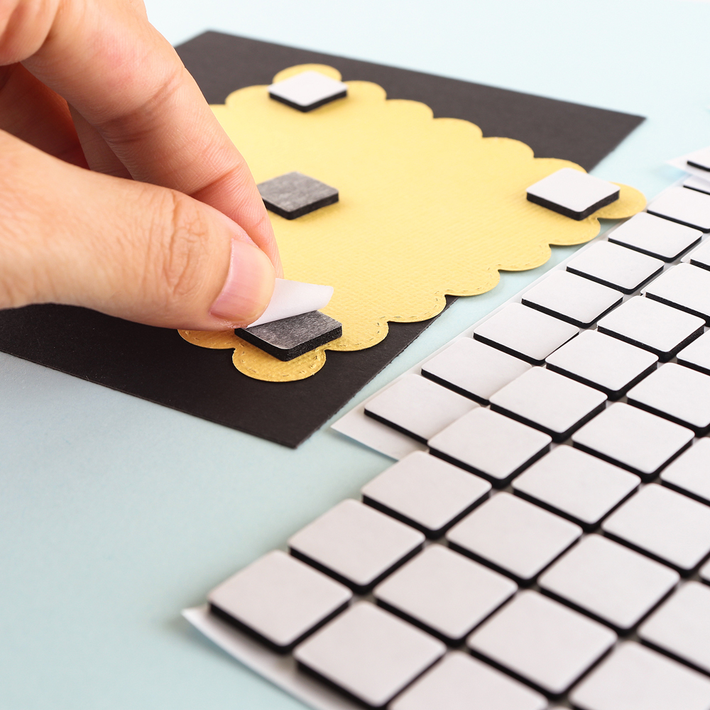 Cinta adhesiva de espuma de doble cara 3D, cinta de sujeción en blanco y negro, pegatinas de pegamento fuerte, tarjetas para álbum de recortes Diy, manualidades, trabajo, 6 hojas