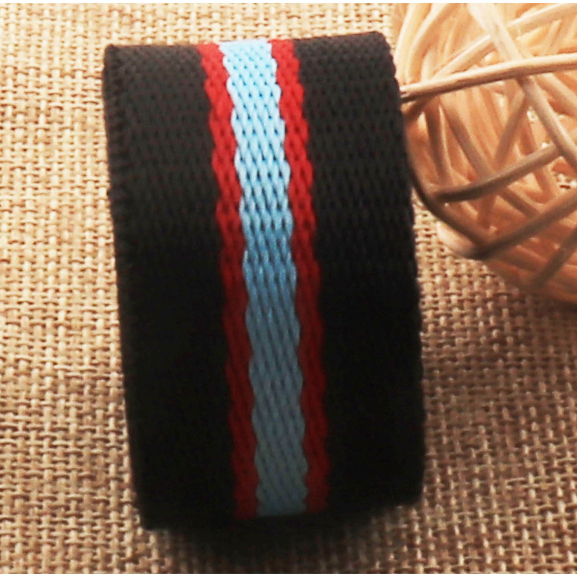 1 "czarny czerwony niebieski pasek miękki pas parciany brelok poliester brelok smycz uchwyt 25mm pasek torby taśmój