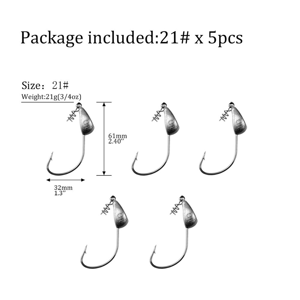5 stücke Blei Jig Kopf Angelhaken 3,5g 5g 7g 10g 15g 18g 21g Schraube Jig Haken Angelgerät Jigköpfe Angelhaken Mit Spirale Schraube