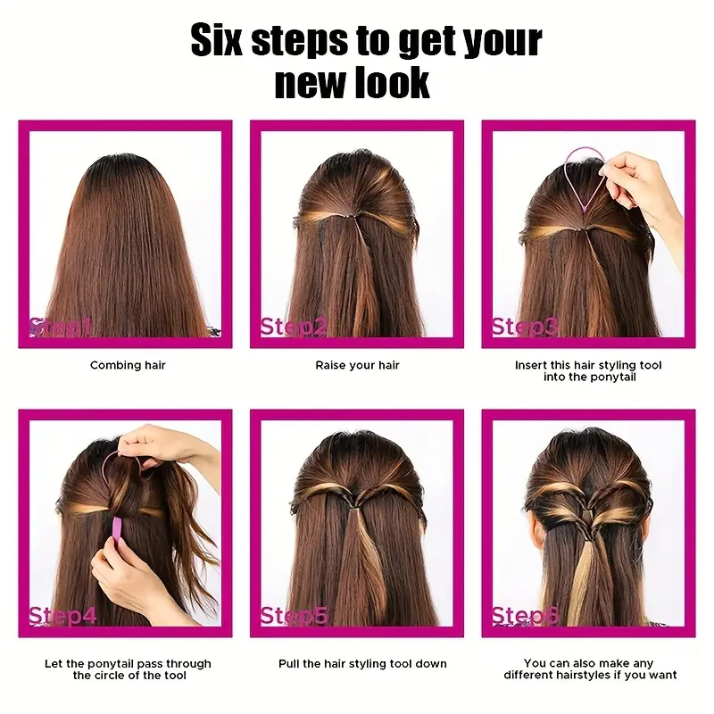 1 Juego de cola de caballo trenzada de pelo de cola de caballo, herramientas de estilismo para el cabello, herramienta de estilismo para tipos de cabello Normal