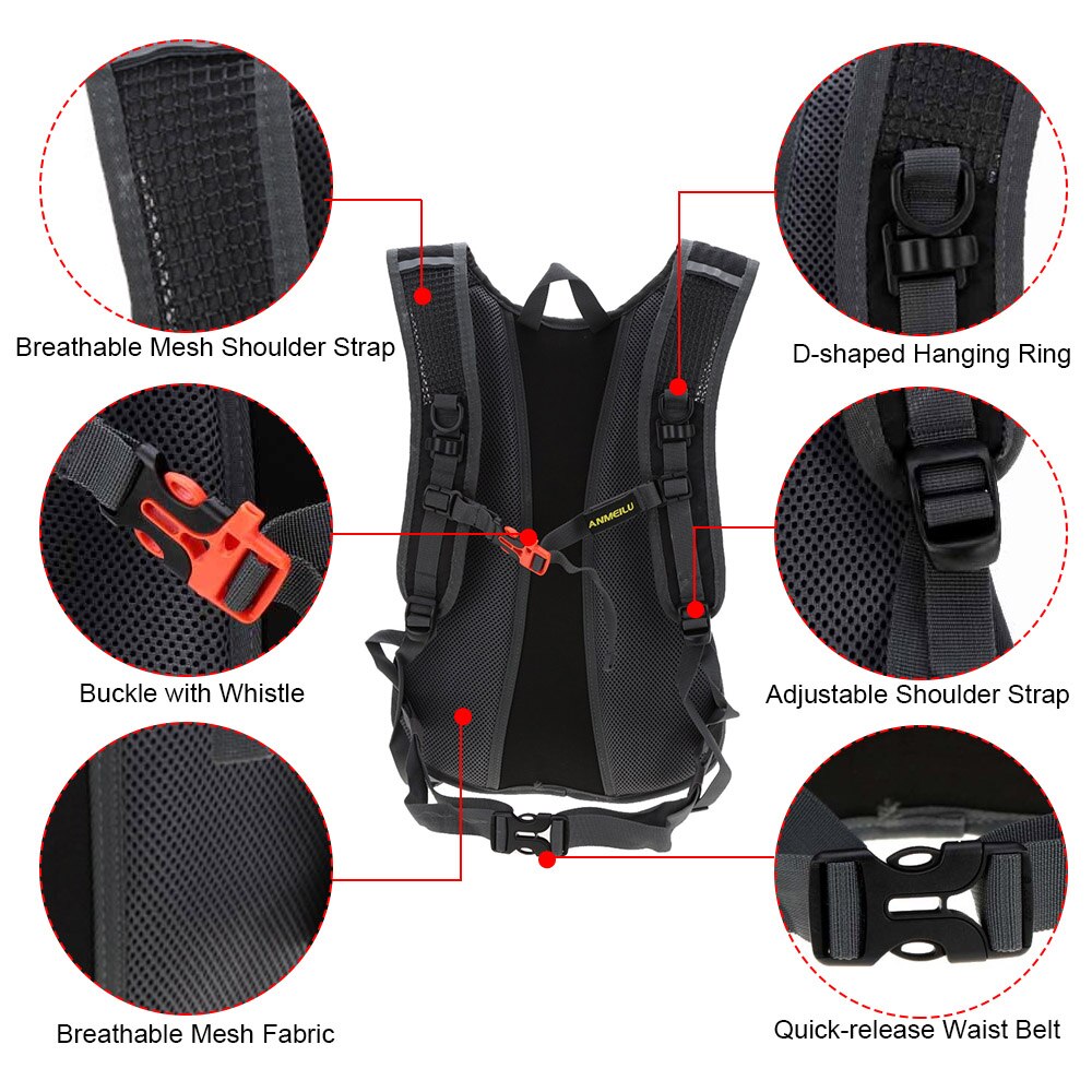Water-resistant Bicycle Bag Shoulder Bag Cycling Bike Riding Backpack Mountain Bicycle Travel Hiking Camping Running Water Bag