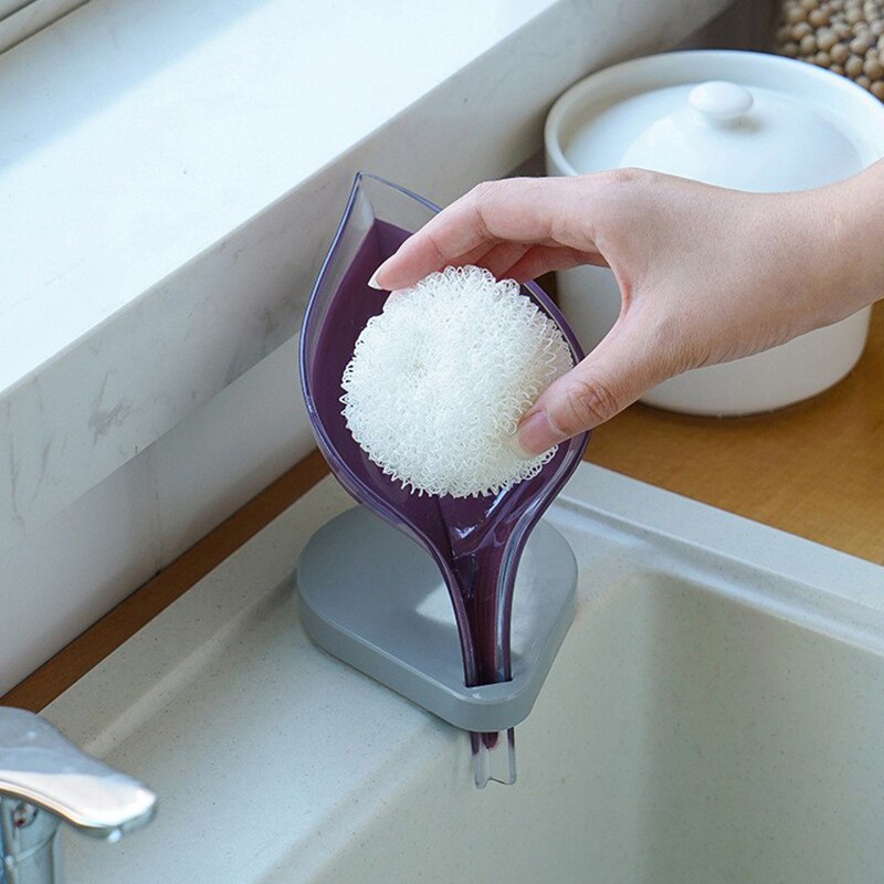 Style Leaf Shape Soap Box Sucker Soap Holder Dish Shelf Storage Plate Tray Case Rack Bathroom Supplies