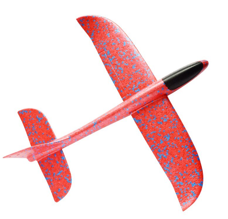 48cm Big Hand Launch Throwing Foam Palne EPP Airplane Model Glider Plane Aircraft Model Outdoor DIY Educational Toy For Children: 37CM red