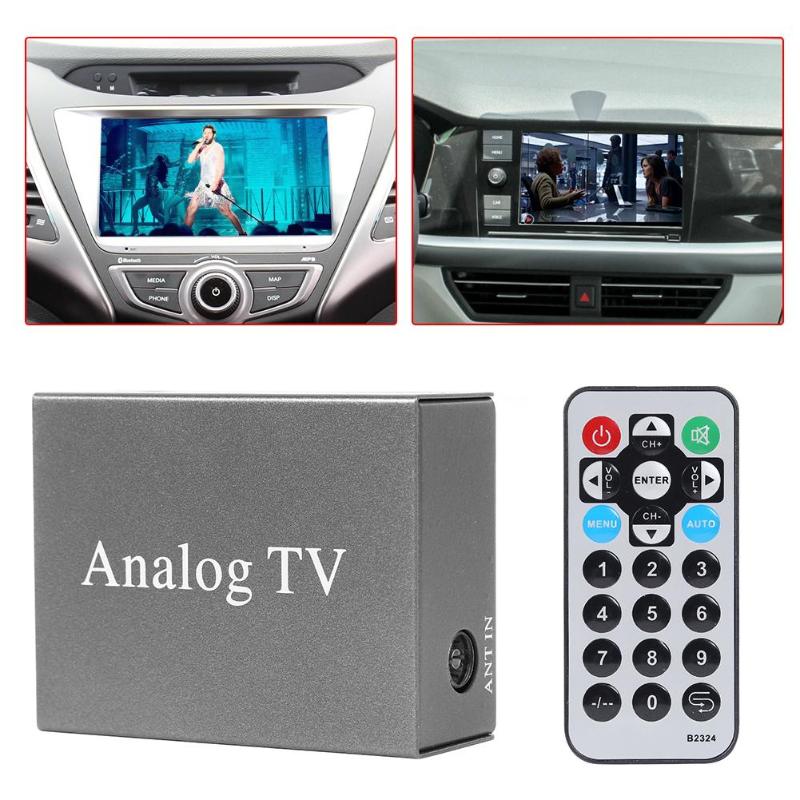 VODOOL Car DVD Mobile Digital TV Box Mini Vehicle Car Monitor PAL NTSC TV Analog Receiver Tuner With Antenna Remote Control Kit