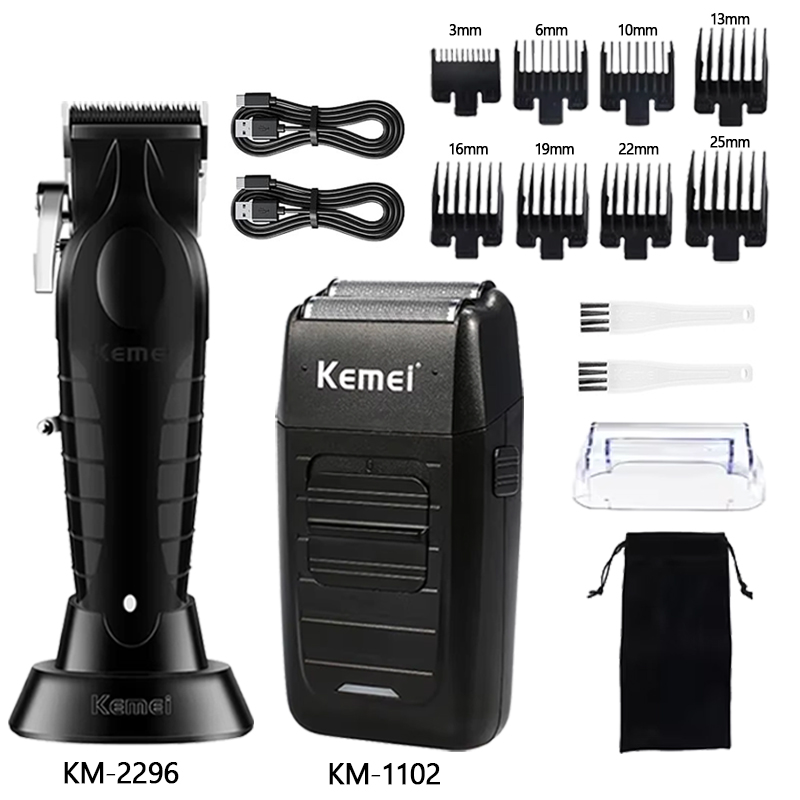 Kemei Elektrische Haarschneidemaschine Kit Herren Haarschneidemaschine Professionelle Haarschneidemaschine Clipper KM-2296 KM-2299 KM-1102: Lila