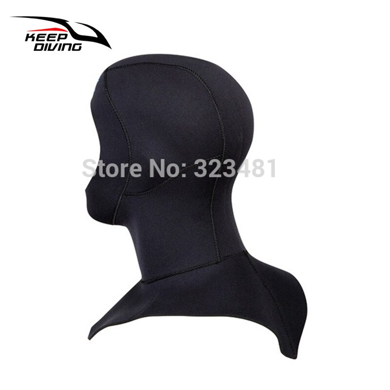 3Mm Neopreen Duiken Kappen Cap Hoed Vrouwen Mannen Winter Snorkel Wetsuit Warme Head Cover Bibbed Lange Aan Schouder Scuba hoodies Zwart