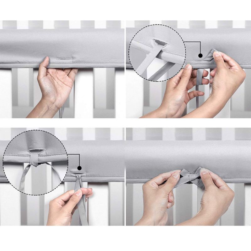 3 Pcs/Set Baby Crib Rail Cover Protector Chewing Breathable Teething Guard Wrap 23GD
