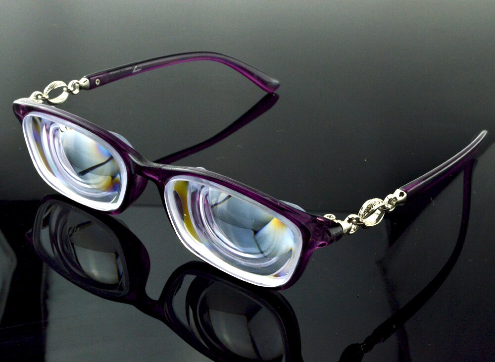 Gafas de montura para miodisc de alta miopía para mujer, color púrpura, Material de montura, patrón tipo Tr90, ayuda para baja visión-17D PD64