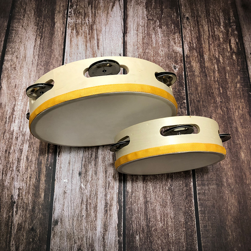 6"+8" 2Pcs/Set Gold Band Musical Instruments Tambourine Drum Children Musical Educational Tambourine Round Percussion For Party