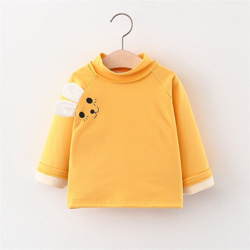 tenues automne hiver filles enfants T-shirt velours dessin animé décontracté à manches longues enfants bébé nourrissons hauts basique T-shirt S11617