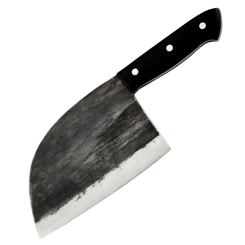 Xyj 8 '' køkken kokke knive håndlavede smedet fuld tang højkulstof beklædt stål slagter kløver kød santoku kniv skedebetræk: D .6.5 slagter