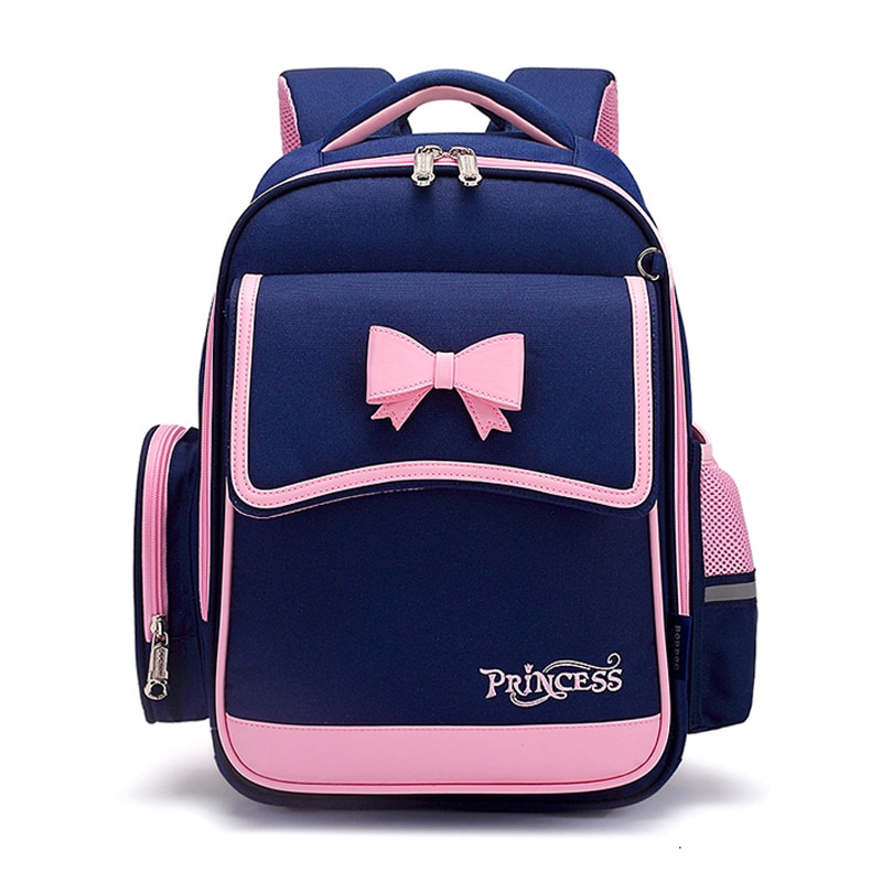 Rugzak voor basisschoolmeisjes, waterdicht, roze oxford-stof, schooltas voor kinderen, rugzak voor meisjes, schattige strik voor kinderen