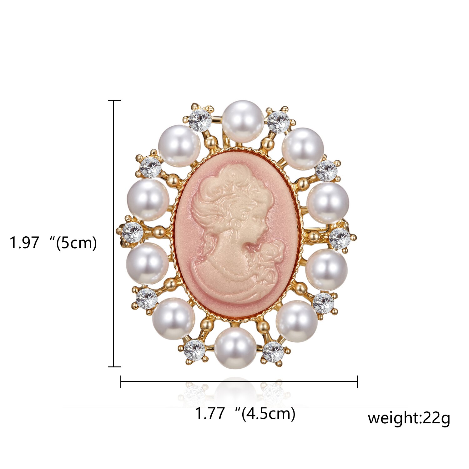 Rinhoo kristall cameo skönhet huvud vintage brosch nålar kvinnor vacker dam flicka figur kavajslag märke kontor tillfällig bröllop smycken: 8