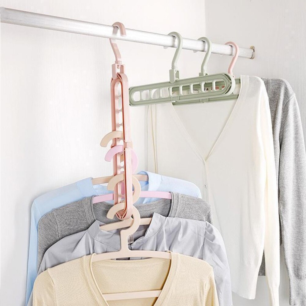 Clothes Pole Multi-Port Support Circle Clothes Hanger Clothes Drying Rack Multifunction Clothes Closet Organize Hook