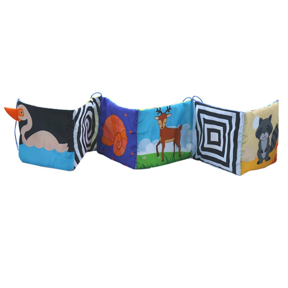 LOOZYKIT einteiliges Krippe Um Kissen Bett Bildung Infant Tuch Bücher Bett Stoßfänger Baby Kind Cartoon Tiere Geschichte Tuch buch