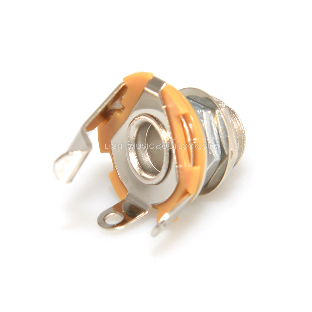 10 pièces prise d'entrée de guitare électrique pour guitare électrique et guitare basse 1/4 "" (6.35mm) prise Jack Mono écrou chromé et rondelle