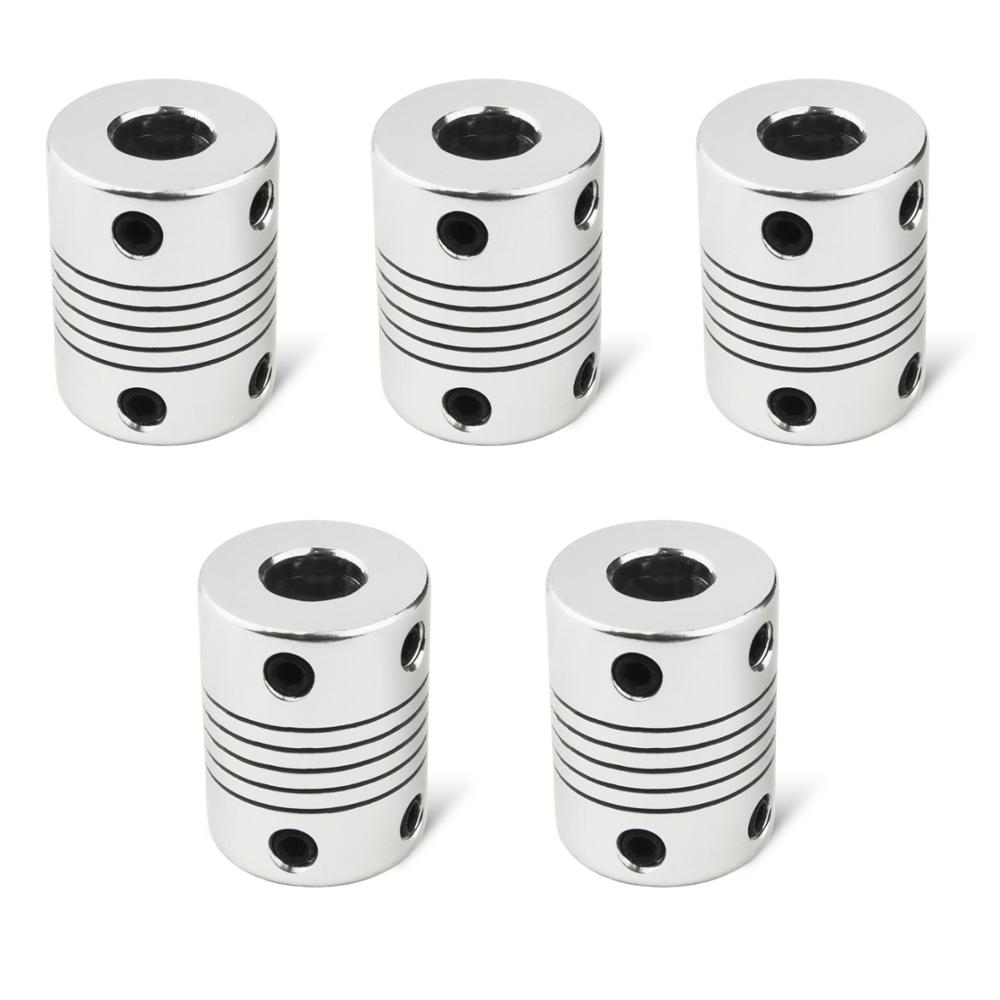 SIMAX3D Aluminium Cnc Motor Jaw Shaft Coupler 5Mm Tot 8Mm Flexibele Koppeling Od 19X25Mm Voor stappenmotor Koppeling Askoppelingen: 5pcs