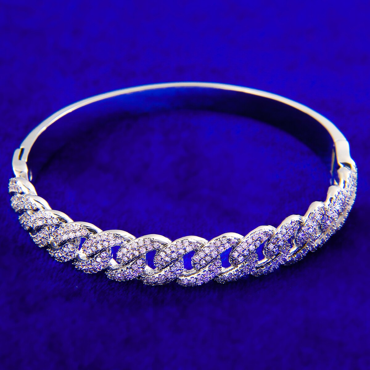 Bubble Letter Cuban Bangles Cubana Link Bracelet for Men Real Gold Plated Hip Hop Jewelry Iced Out