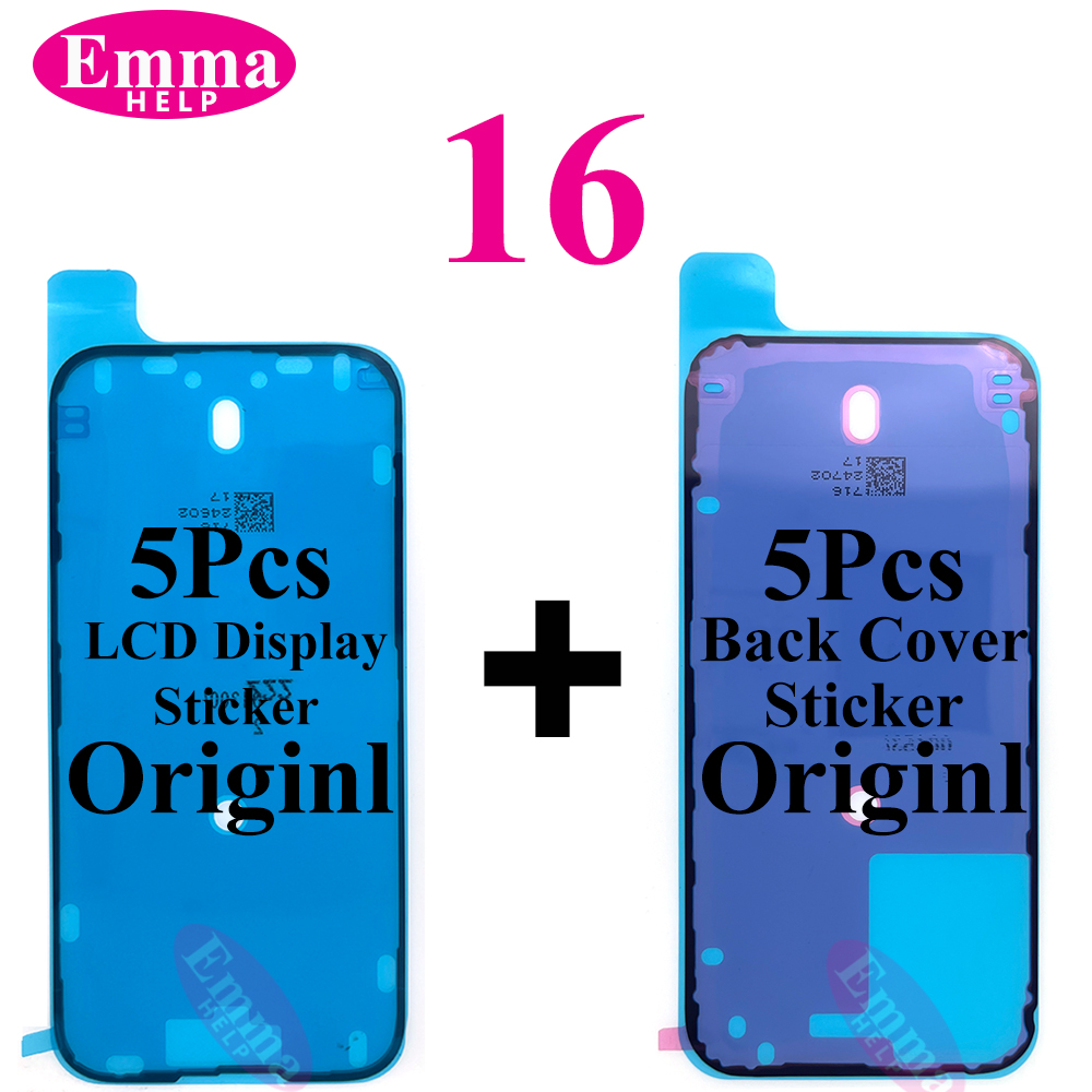 10pcs Back Cover Sticker for iPhone 14 15 Pro Max 16 Plus Back Frame Waterproof Seal Bezel Display Adhesive LCD Screen Frame