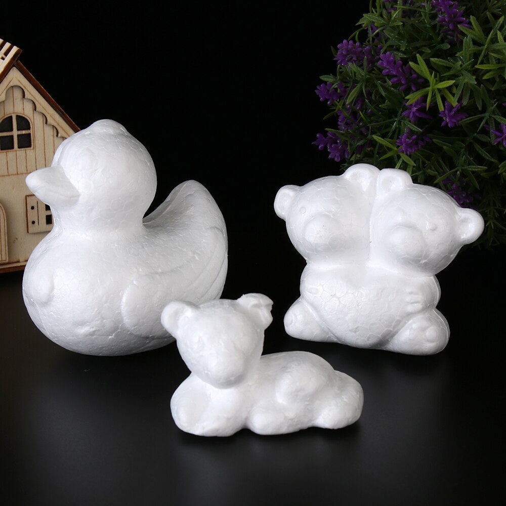 1pc witte schuimdiervormige modellen van piepschuim, kerstfeest, kinderspeelgoed, huisdecoratie, knutselen