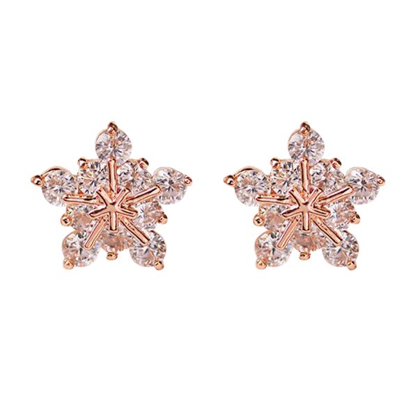 1 Paar Vrouwen Oorbellen Crystal Star Sneeuwvlok Stud Earring Jewelry Lxh