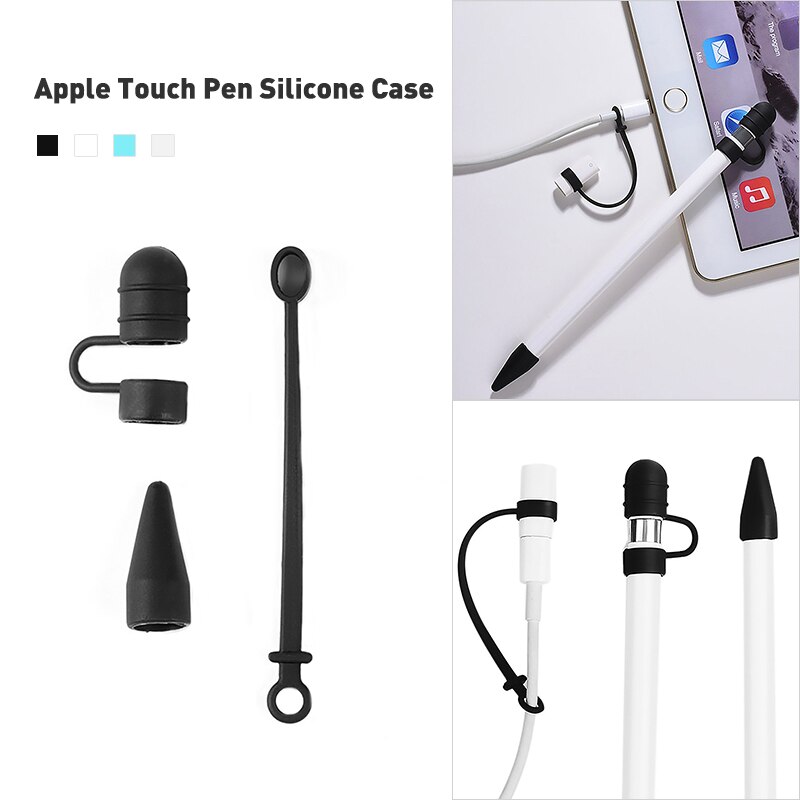 3 In 1 Silicone Replacement Tip Case Nib Protective Cover Skin For Apple Pencil 1st 2nd Touchscreen Stylus Pen Case