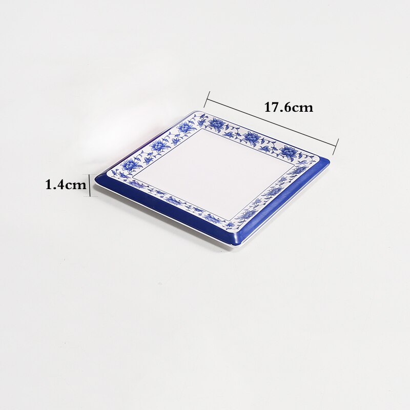 Food Grade Plastic Bone Plate Is Not Easy To Break Square Retro Classic Plate Restaurant Kitchen Dish: B