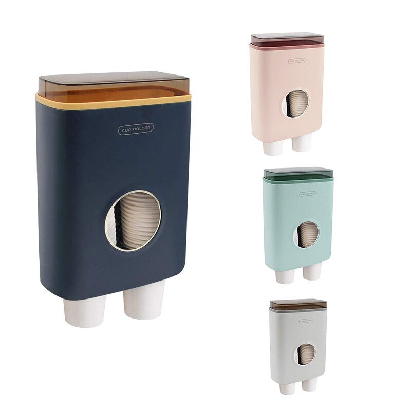 Dispensador de vasos de agua montado en la pared, soporte de vasos de papel de 3Oz-8Oz