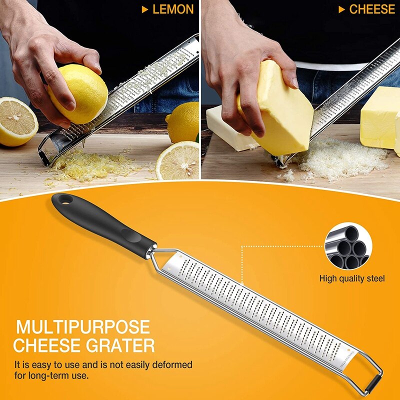 Lemon Zester & Cheese Grater - Stainless Steel - Kitchen Tool , Nutmeg, Chocolate, Vegetables, Fruits, Dishwasher