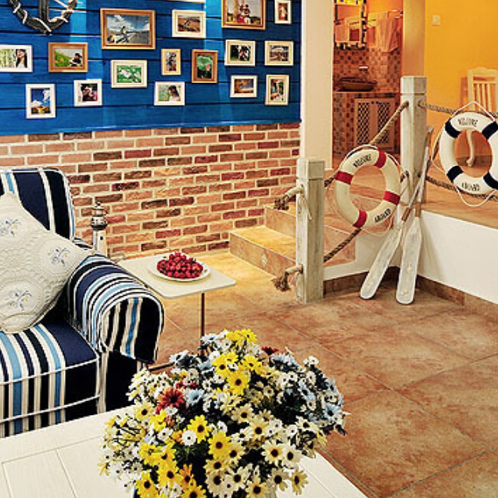 Lifebuoy Ring Boat Sea Life Buoy Hanging On The Ship&#39;s Mediterraneo Style Home Welcome Aboard Decoration Wall