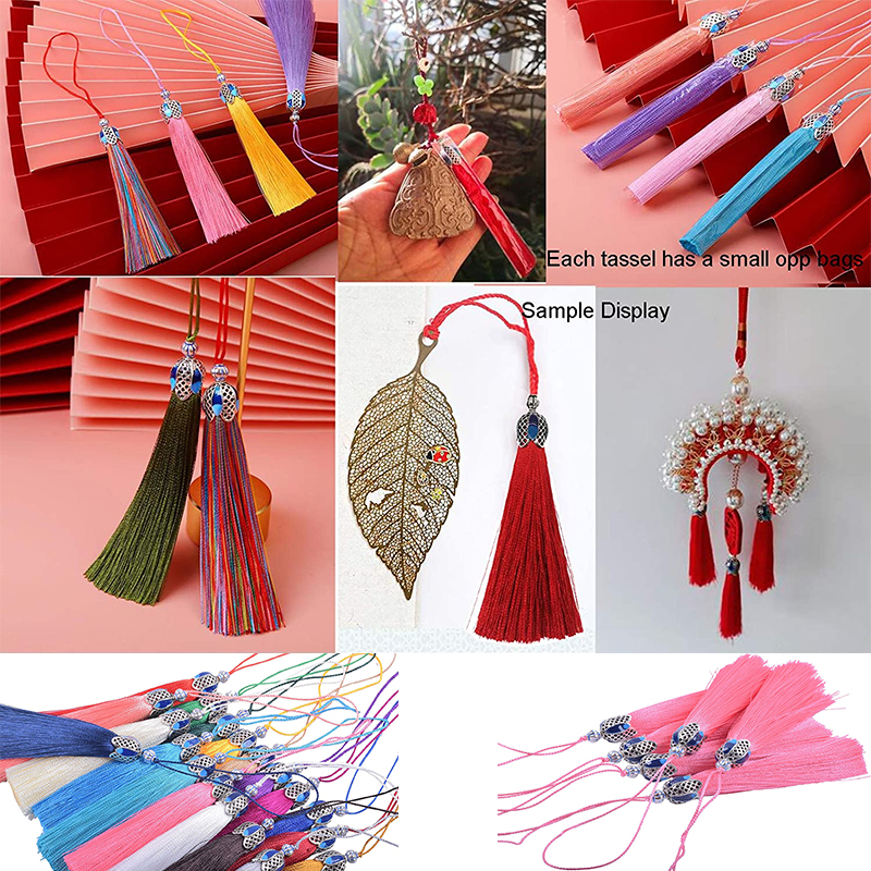 2-6Stck17cm Seide Quaste Randbereich Krone Quasten trimmen Vertikale Anti falten anhänger Quaste pinsel für vorhänge schmuck DIY Heimat Dekor